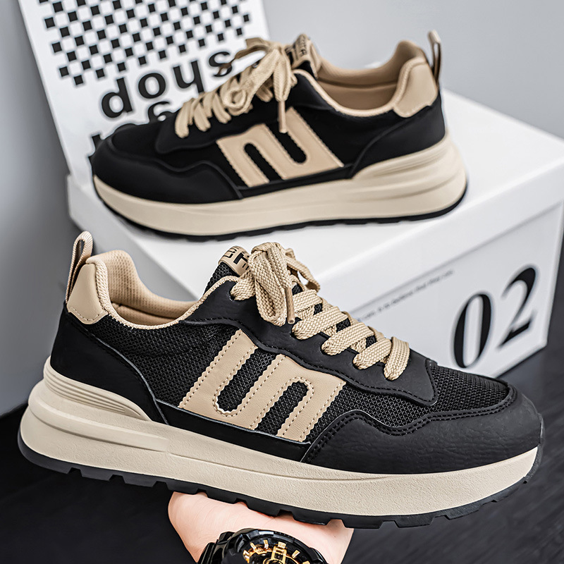 Nuevos zapatos de hombre de otoño con malla transpirable, zapatos deportivos casuales para hombres, zapatos de correr con suela gruesa Gump
