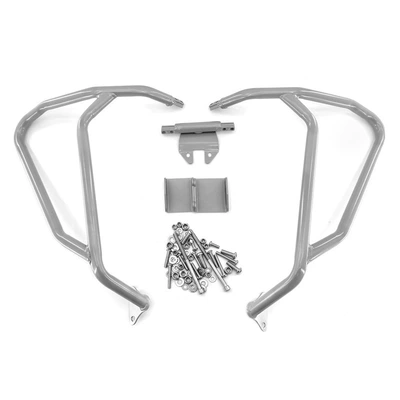 and lower bars, African twin-cylinder – Motorcycle bumper - upper-guardrail-silver-coated-export-quality-thickened