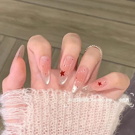 Wearable Ten-Piece Coded Finished Product Wholesale Elegant Simple Star Cat Eye Removable Wearable Nail Patch