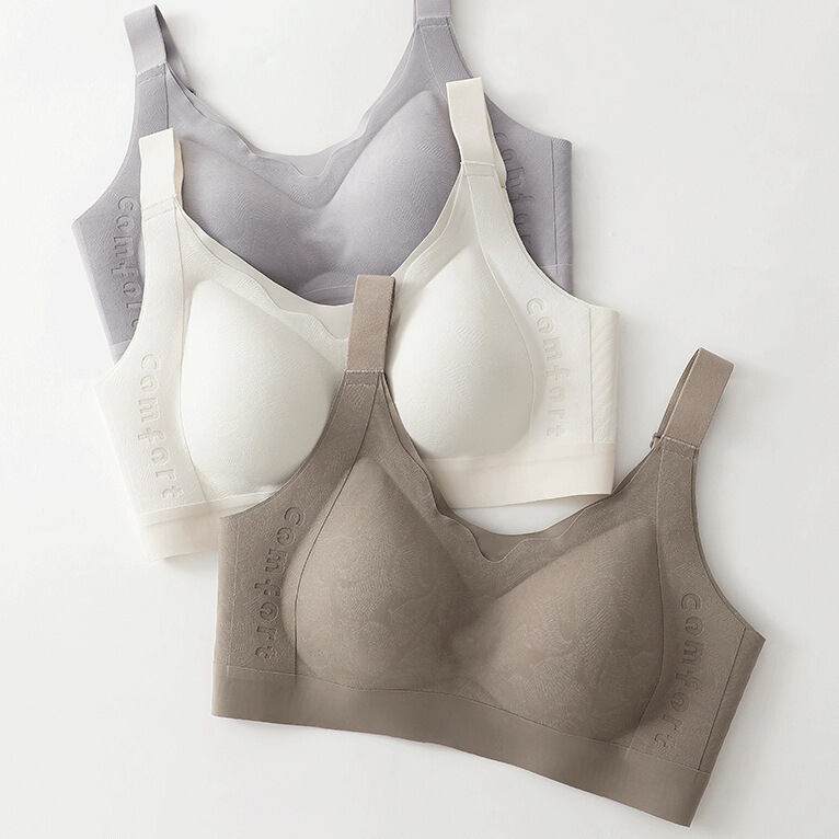 Mulberry Silk Underwear Women's Big Chest Showing Small Gathering Parm Gathering Anti-sagging Summer Bra suit Adjustable