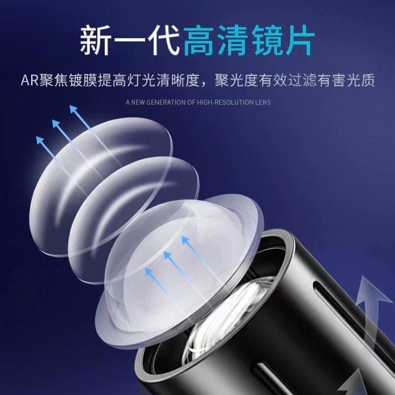 Linterna ultrabrillante, portátil, recargable, láser blanco, zoom telescópico, linterna de aleación de aluminio para exteriores