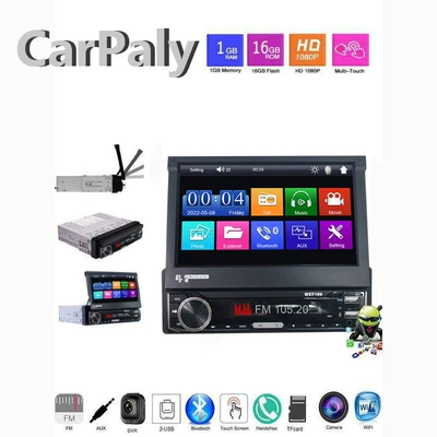 7106 car automatic telescopic screen Simsiz CarPlay və Android Auto