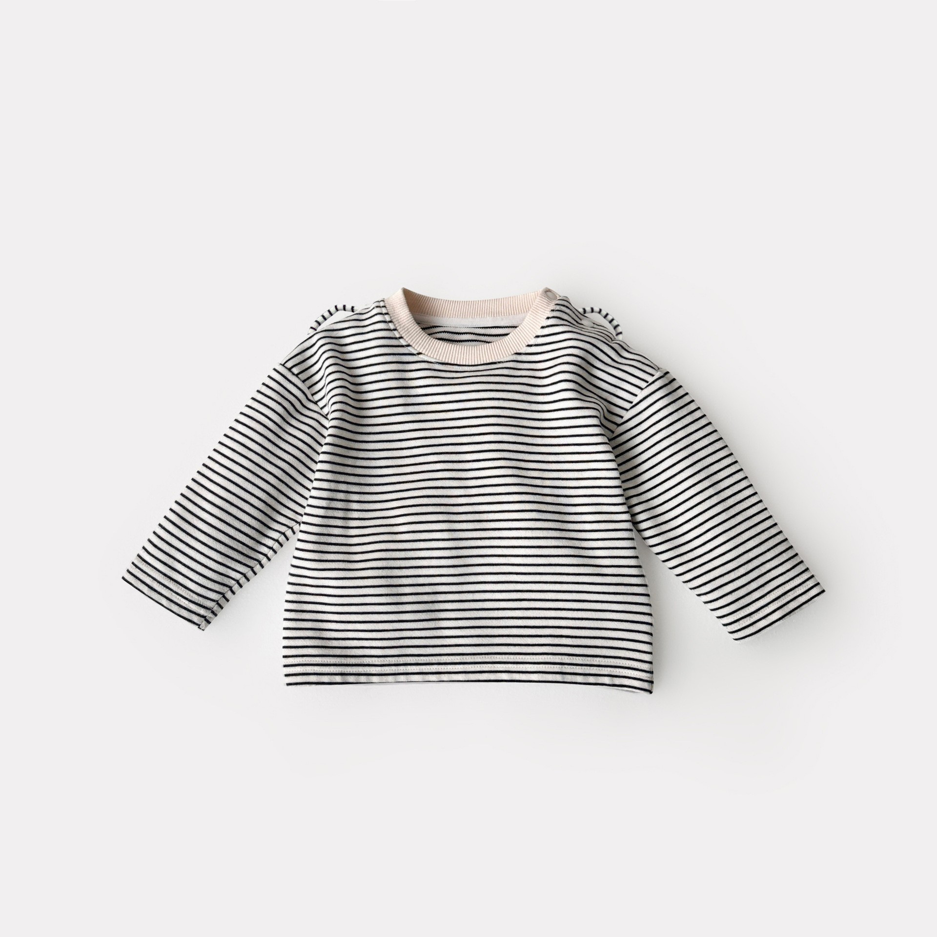 Traje de manga larga para bebé primavera bebé casual primavera y otoño ropa camisa de fondo a rayas mono de dibujos animados traje de dos piezas