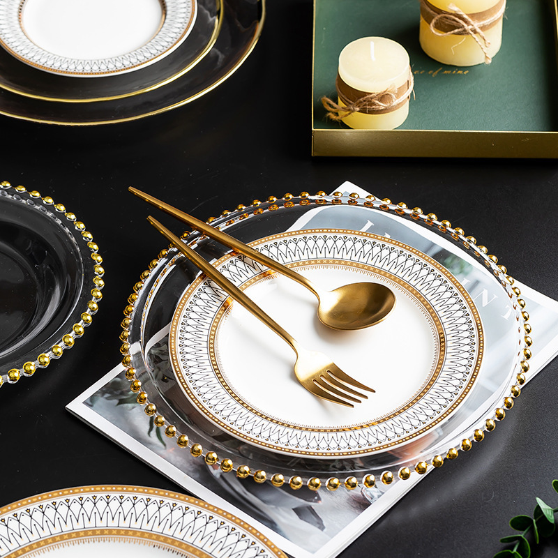 Creative Ceramic Phnom Penh Nordic Western Food Plate Rice Bowl Hotel Tableware suit Household Dish Steak Plate Banquet