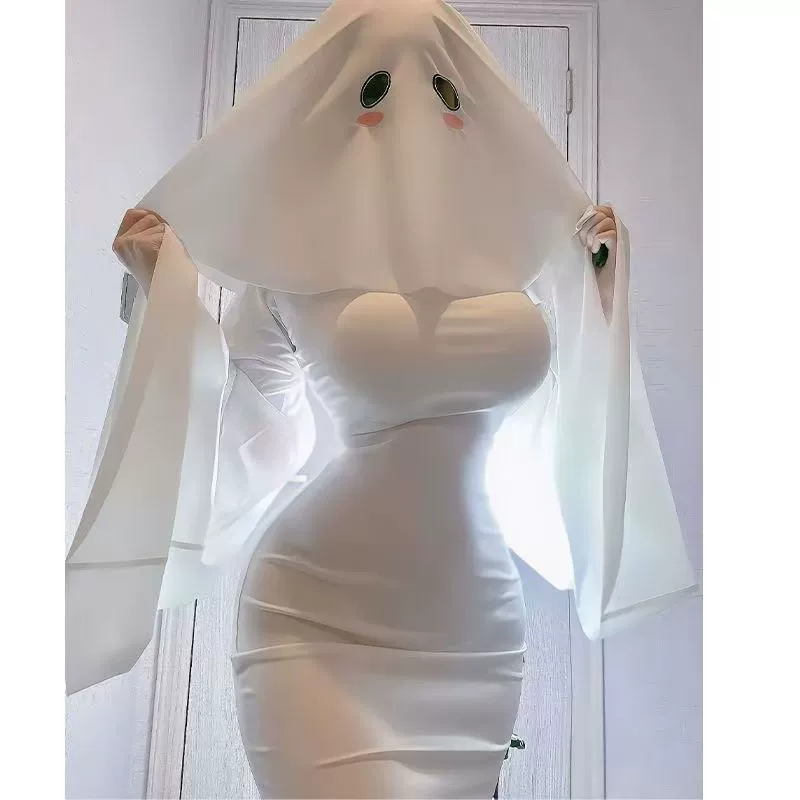 Призрак мать cos Хэллоуин переодевание cos женская одежда два носить мелкий рыбий хвост милое платье бедра