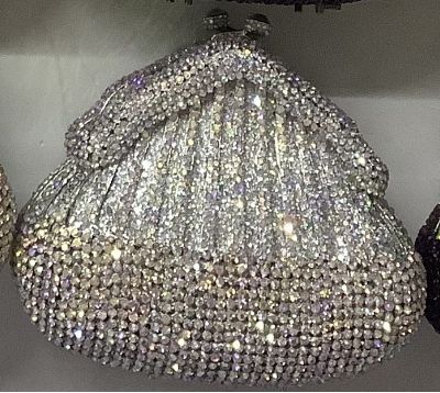 Nuevo paquete de banquete de diamantes transfronterizo bolsas de banquete de diamantes bolsas de mano bolsas de mujer Rhinestone bolsa plata dura