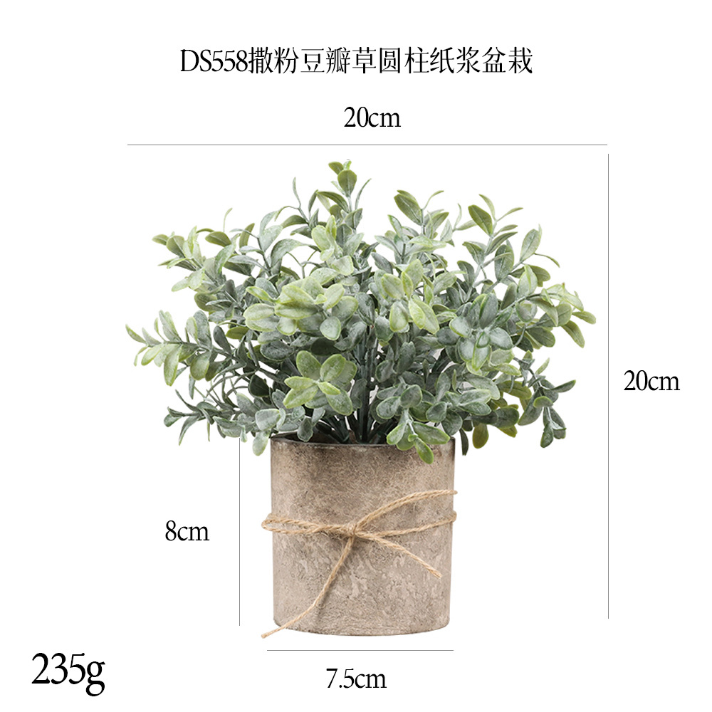 Más de 240 combinaciones populares de macetas con plantas verdes artificiales, decoraciones para el hogar, flores artificiales, bonsáis cilíndricos de pulpa de papel.