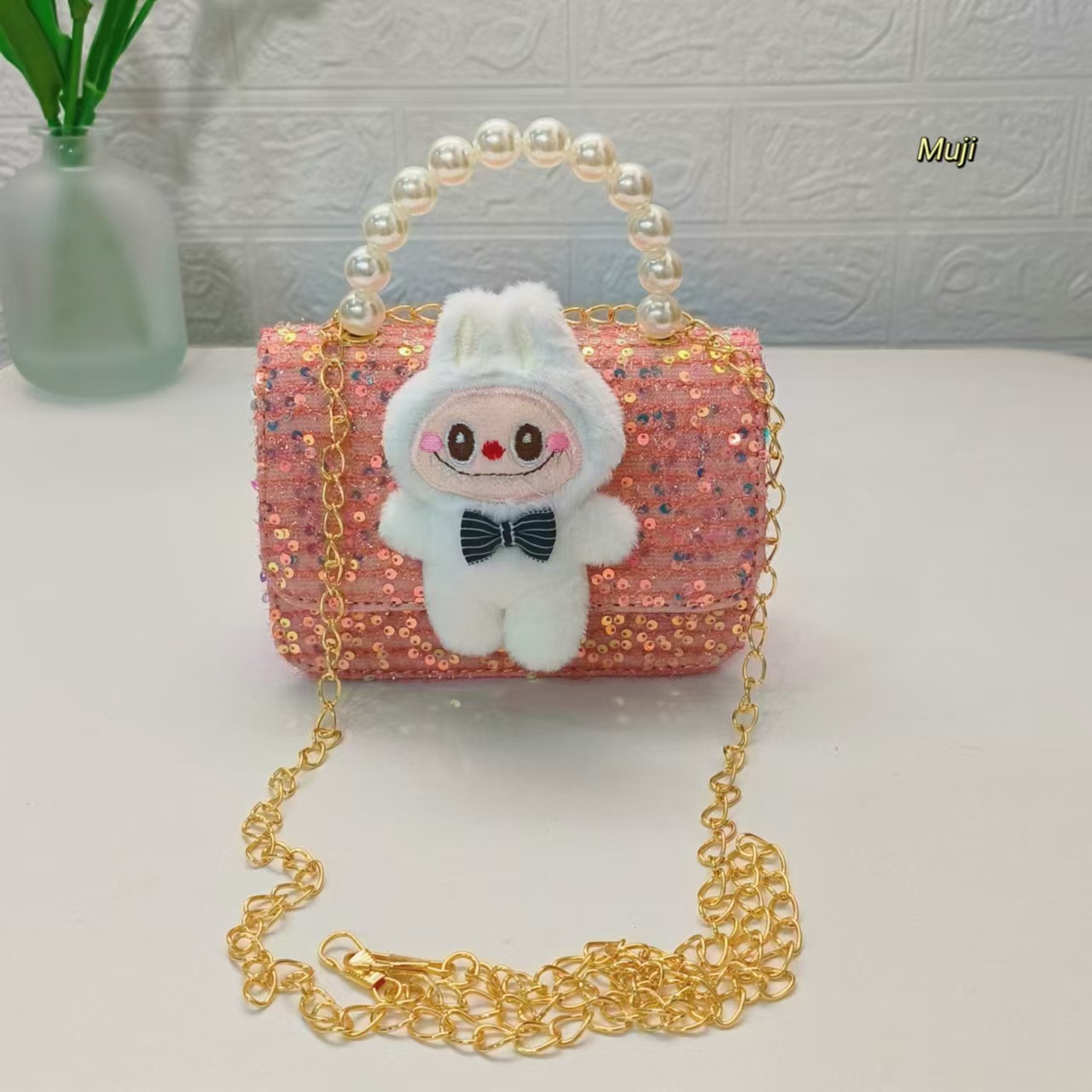 Bolso de perlas bolso de dibujos animados de viento fragante bolso de niños bolso de cambio bolso de accesorios bolso de cadena bolso de sequillas bolso cuadrado