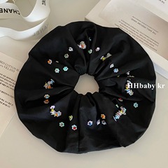 【HHBABY KR】black vintage小众花朵珠片大肠发圈高级感时髦发绳