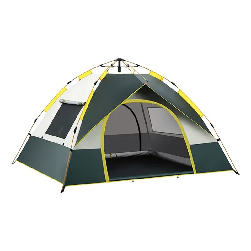 Caminando tienda de oso al aire libre de dos puertas y dos ventanas al por mayor tienda de campamento de apertura rápida automática a prueba de lluvia camping multijugador