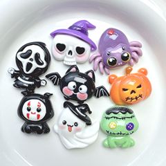 ハロウィーン幽霊漫画樹脂アクセサリー手作りクリームゴムdiyヘアクリップ頭ひも穴靴ペンダント装飾バッチ