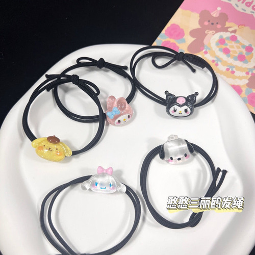 Little Red Book's same cute cartoon Sanrio hair band, sweet student little rubber band, Pacha dog head rope, women's hair accessory