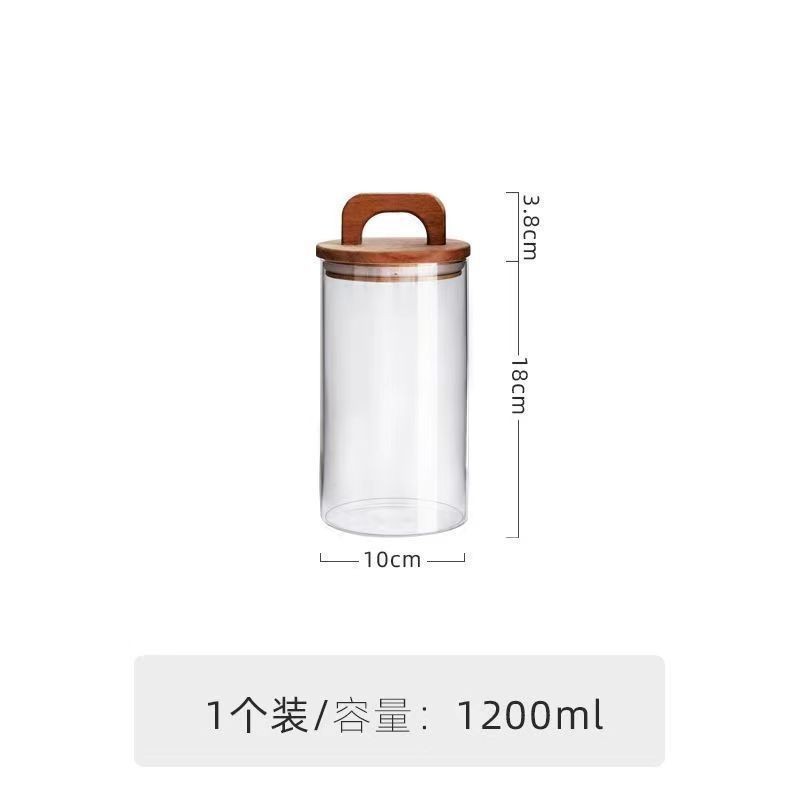 Suministro spot lata de té alta borosilicona vidrio sellado lata de vidrio multi-especificación lata de vidrio redonda lata de té tanque de almacenamiento