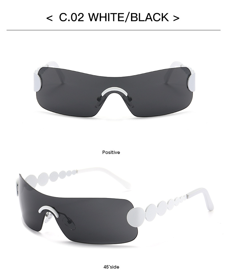 58g Weight Frameless Glasses Structure Sunglasses Classification PC, UV400 Protection Lens Material Square Glasses Style Holiday, Travel Occasion Solid Color Pattern Women's Gender Vintage Style, Classic Style Style Grey, Gold Color Vintage Style Classic Style Solid Color PC UV400 Protection Square Frameless Women's Sunglasses 11