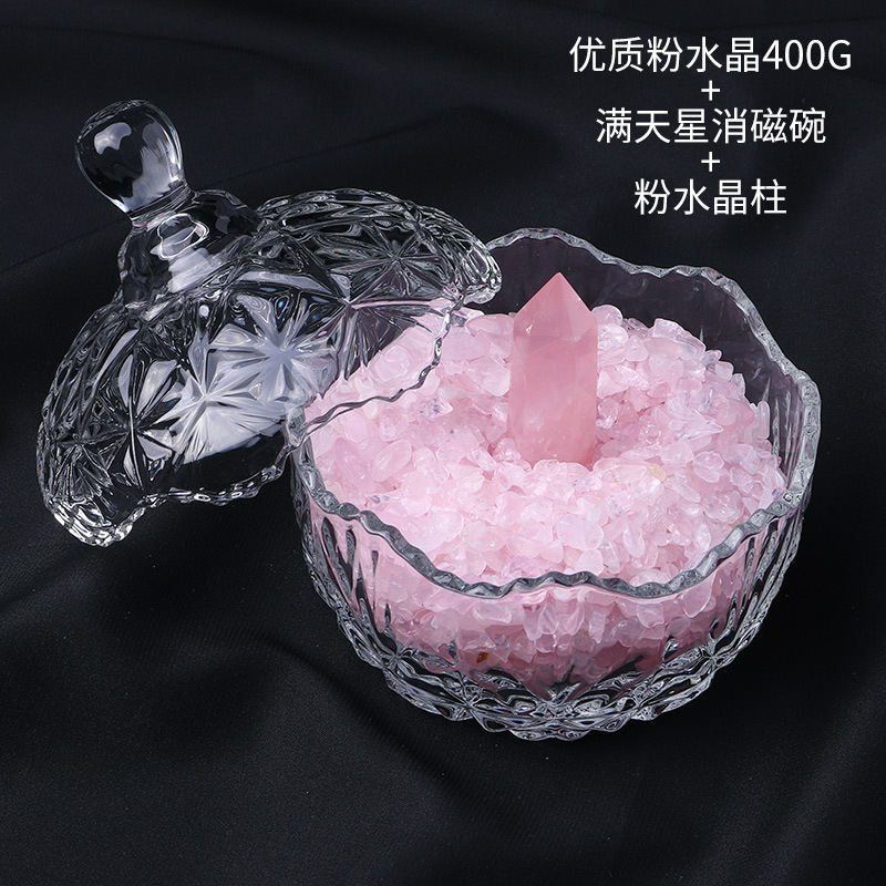 cristal natural piedra triturada desmagnetizante cuenco pulsera desmagnetizante energético cuenco de purificación para atraer la riqueza y el tesoro caja de almacenamiento utensilios adornos