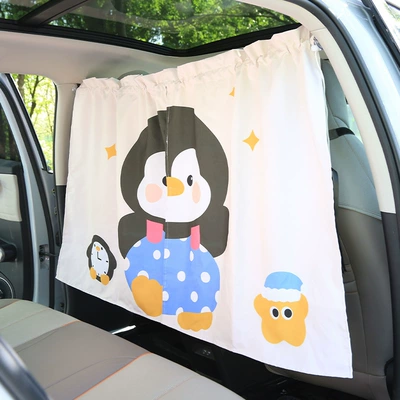 Car Front and Rear Partition: Car curtains - little-penguin-partition-curtain