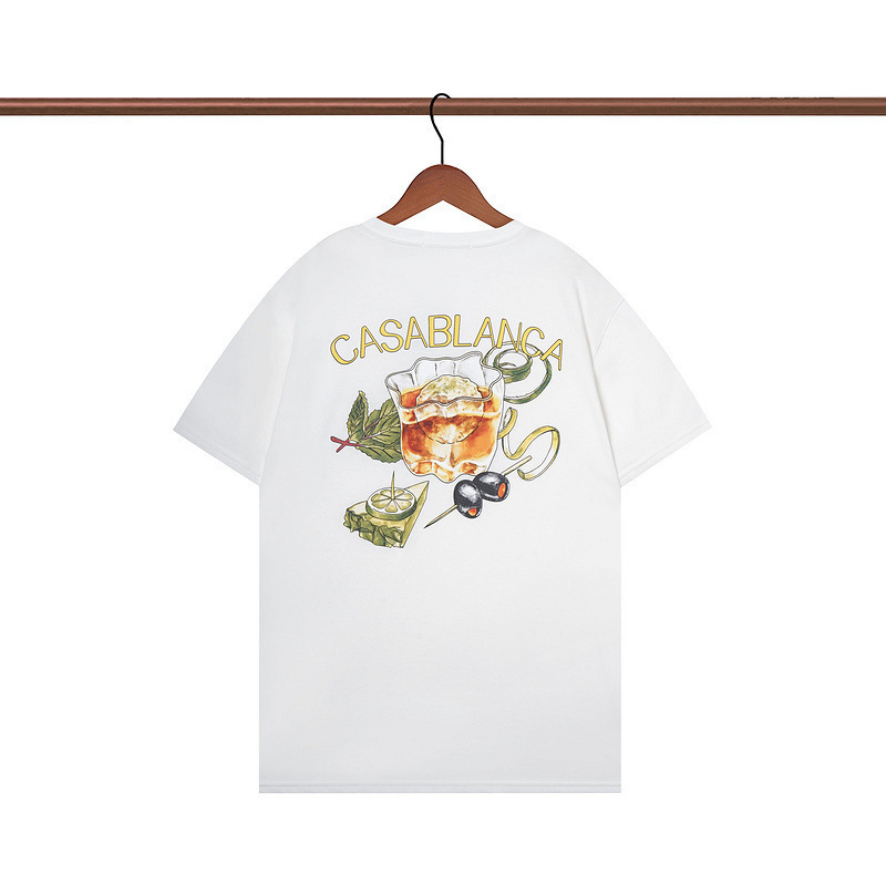 Casablanca Casa Heavyweight Pure Cotton Short-Sleeve T-Shirt Shirt Independent Site Cross-Border E-Commerce t