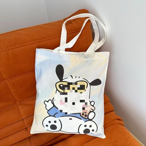 Canvas bag for women, single-shoulder crossbody, large-capacity eco-friendly shopping bag, handbag, cotton bag, cartoon