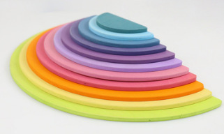 Bloques de construcción de madera grande del arco iris de los niños Jenga rompecabezas creativo Jenga adornos bebé educación temprana Juguetes Divertidos