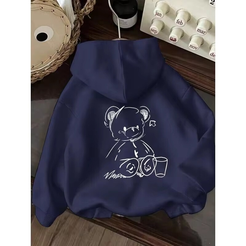 【Cross-Border European Size】Cartoon Bear Hoodie with Print, Spring 2026 Fashion Unisex Casual Long Sleeve Sweatshirt 【Cross-Border European Size】Cartoon Bear Hoodie with Print, Spring 2026 Fashion Unisex Casual Long Sleeve Sweatshirt