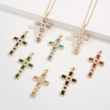 ����Ůʽ�����ڽ���Ʒͭ��Ƕ�ʯʮ�ּܵ�׹�ٴ���������necklace