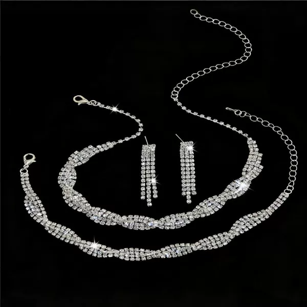 Cross-Border European and American Jewelry Sets, Bridal Necklaces and Earrings, Fashionable and High-End Jewelry, Versatile Clavicle Chain Accessories