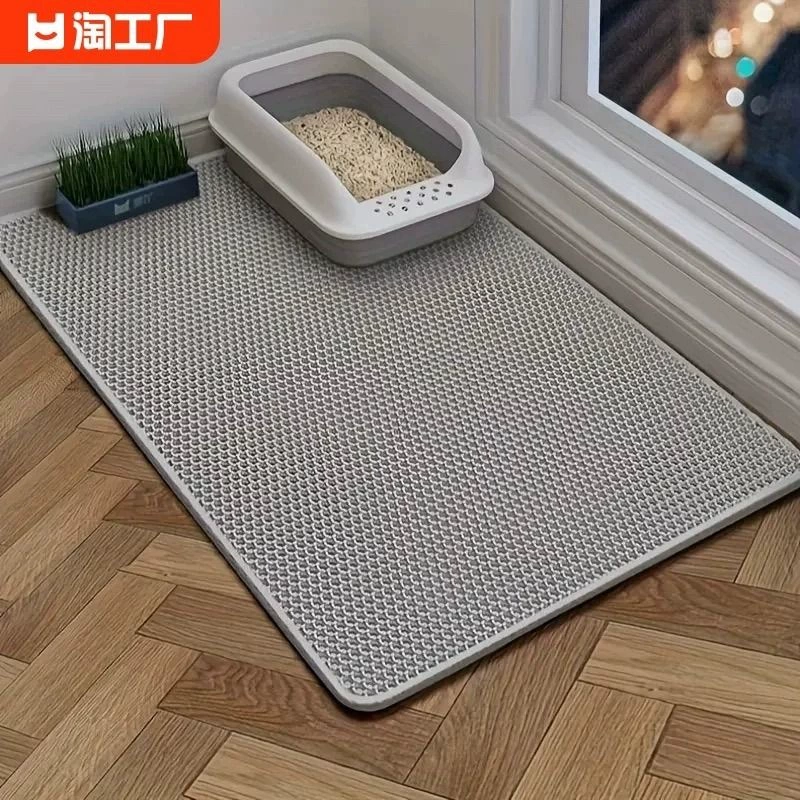 Коврик для кошачьего туалета, лоток для кошачьего туалета, коврик против брызг, двухслойный фильтр, коврик для контроля песка, предотвращающий утечку, принадлежности для домашних кошек