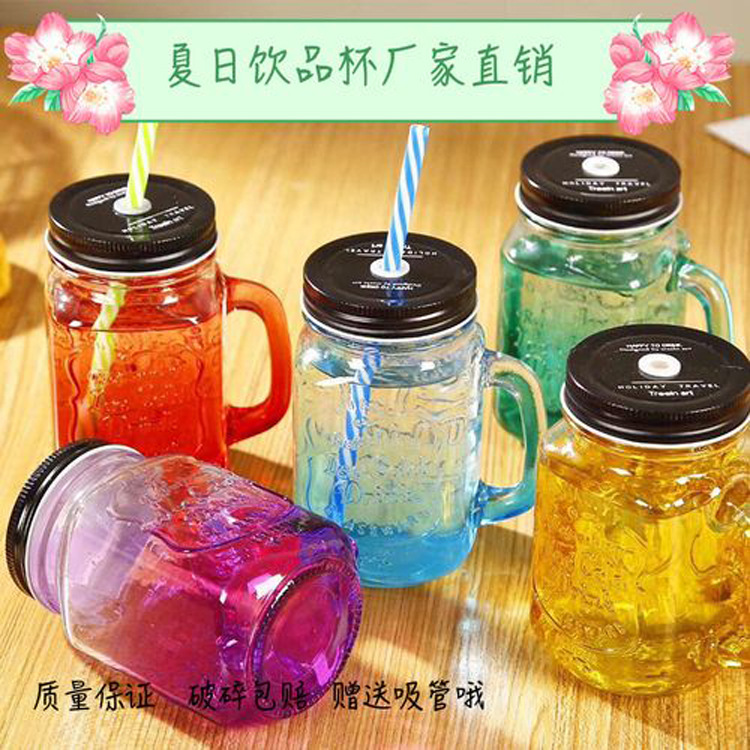 380ml玻璃瓶 把子杯 透明380把手杯