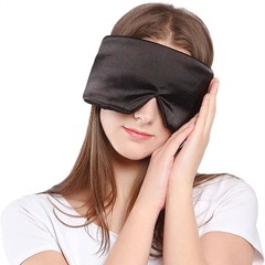 16mm 100%天然桑蚕シルク製睡眠用アイマスク、遮光性と通気性があり、目の疲れを和らげ、男女兼用で目を保護します。