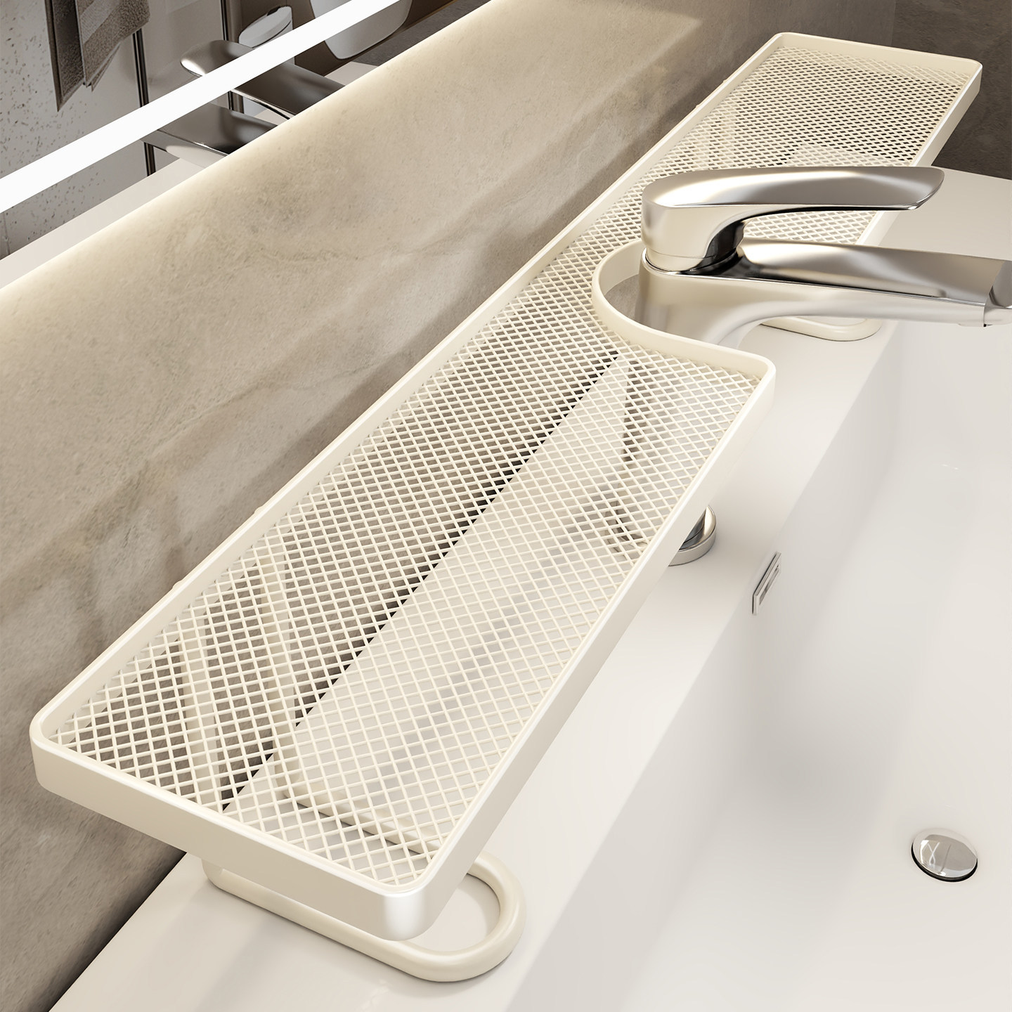 Estante Organizador para Grifo de Baño, Sin Perforación, Multifuncional, para Lavabo image 1