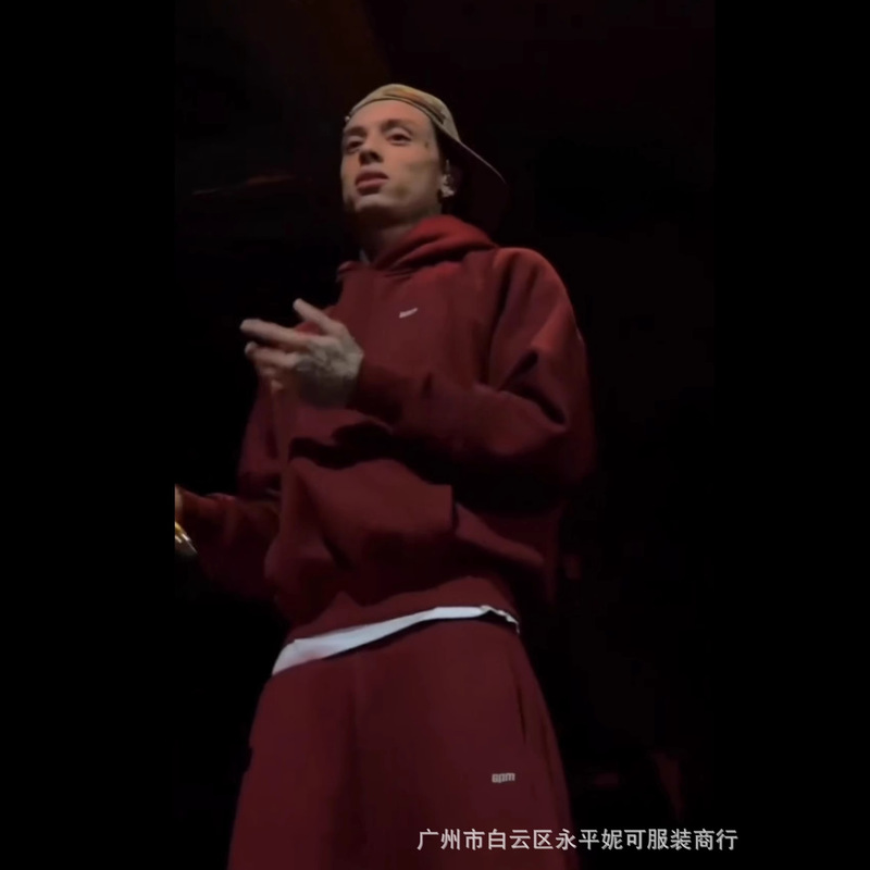 central cee同款6PM Tracksuit刺绣连帽卫衣欧美嘻哈宽松运动外套|undefined