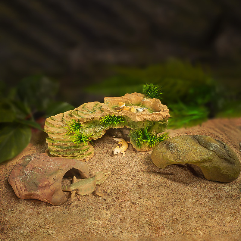 Esquiva la cueva, suba la plataforma, tome el sol, suba la espalda, tome el sol, suba a la mascota, evite la cueva, decoración de resina de tortuga, pecera, acuario, paisaje