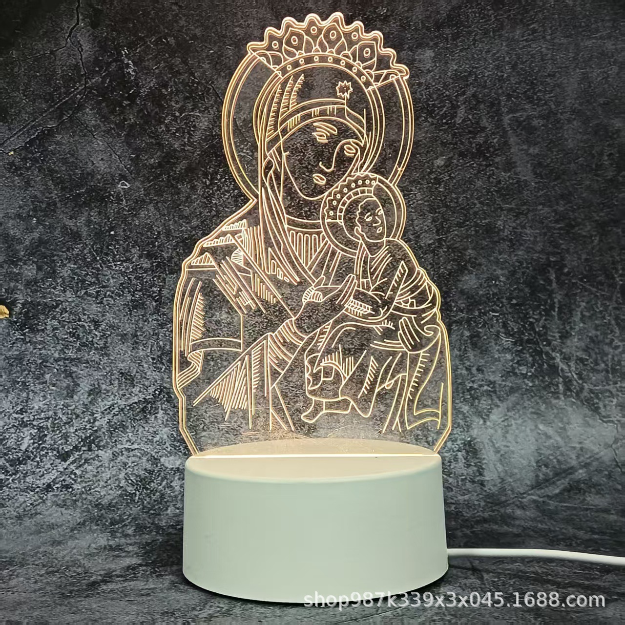 Creativo transfronterizo 3D lámpara de noche acrílica fábrica al por mayor lámpara de escritorio enchufable dormitorio LED luz de atmósfera
