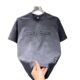 Steel Seal Letter Printing Short-sleeved T-shirt Men's Summer Basic Solid Color Retro Suede Thin Couple Casual Base