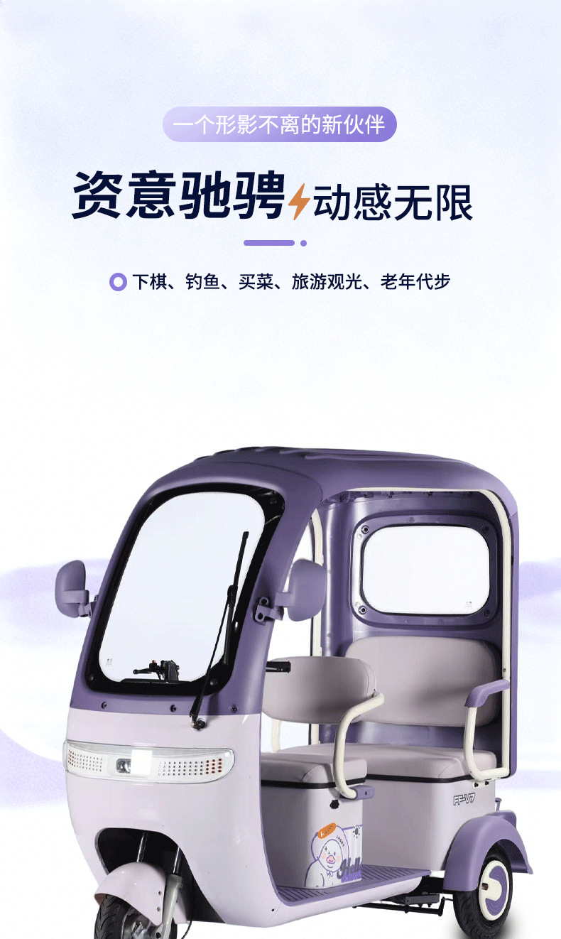 25 New electric tricycle with canopy for kids, passenger and cargo