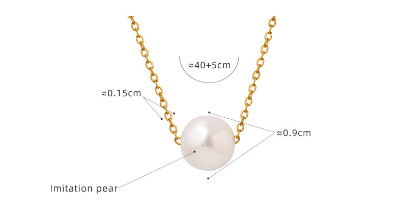 Pendant Necklace Classification 304 Stainless Steel Chain Material PVD Coated Real Gold Plated 18K Gold Solid Color 304 Stainless Steel Imitation Pearl Fashion Waterproof Non Tarnish 304 Stainless Steel Pendant Necklace