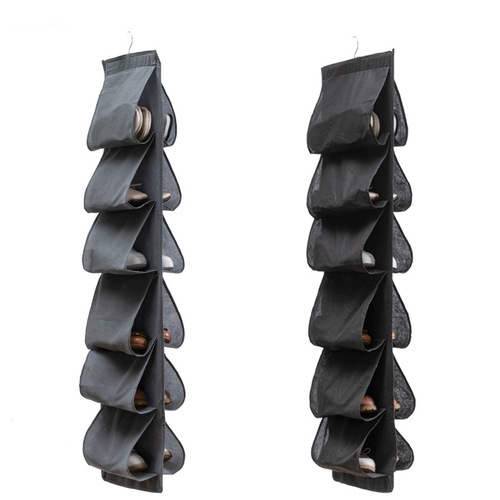 12-grid hanging shoe storage bag wall hanging bag underwear multi-layer wardrobe shoe rack three-dimensional hanging door rear storage bag