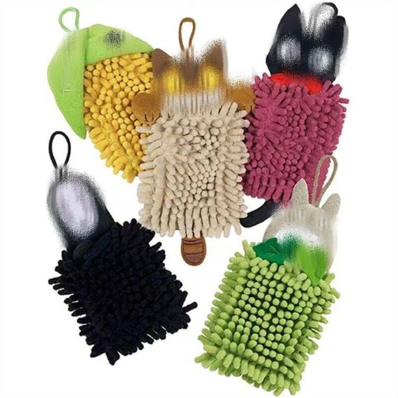 Japanese Chenille Cartoon Doll Three-Dimensional Embroidery Mini Children's Hand Towel Hanging Towel