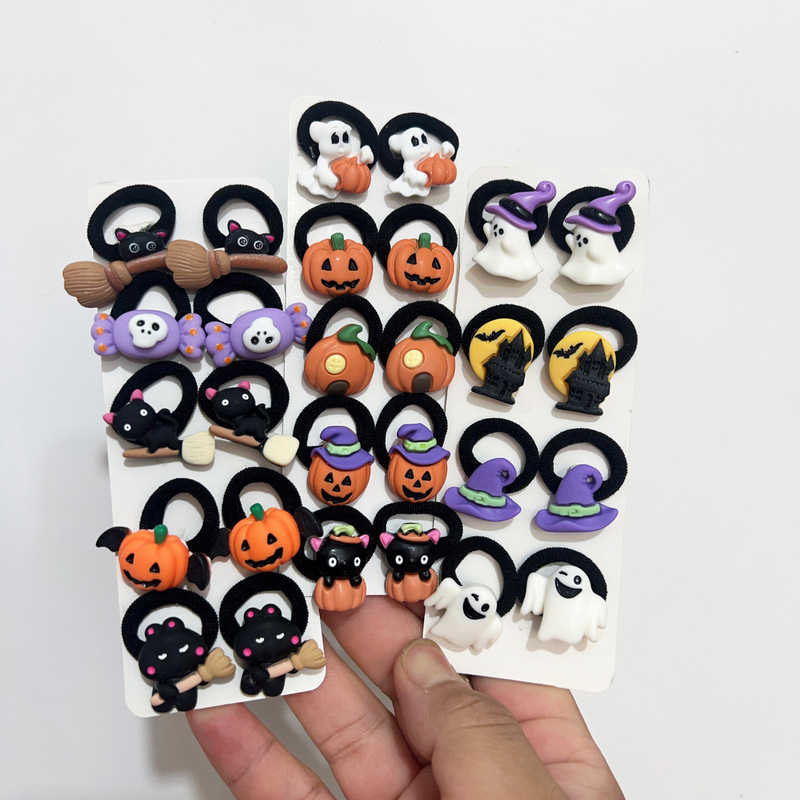 2025 Cross-Border New Halloween Cute and Funny Kidsren's Rubber Band Does Not Hurt Hair High Elastic Girls Hair Accessories Headdress 2025 Cross-Border New Halloween Cute and Funny Kidsren's Rubber Band Does Not Hurt Hair High Elastic Girls Hair Accessories Headdress