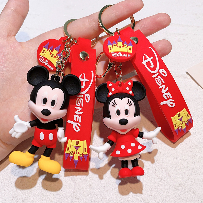 Christmas Cross-Border New Mickey and Minnie Glue Doll Keychain Car Bag Key Pendant Gift Christmas Cross-Border New Mickey and Minnie Glue Doll Keychain Car Bag Key Pendant Gift