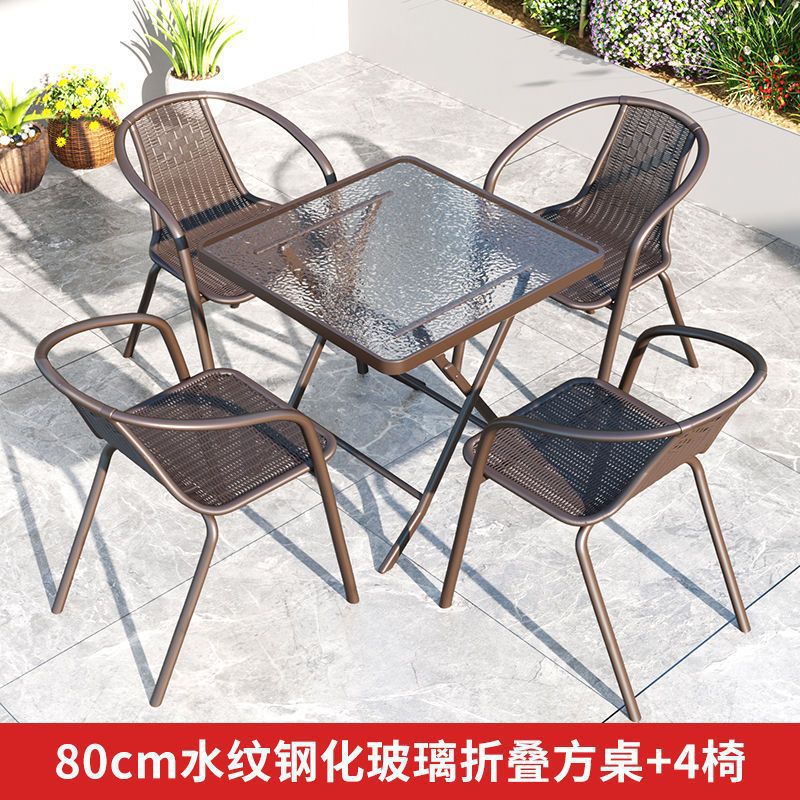 20% off stacked water pattern square table + 4 chairs