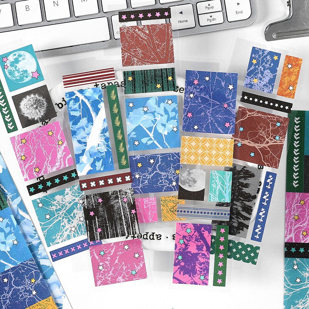 Pegatinas de papel More Pegatinas de arena flash Paquete de estrellas fuera de capítulo Libro creativo Material de decoración Pegatinas de película de corte