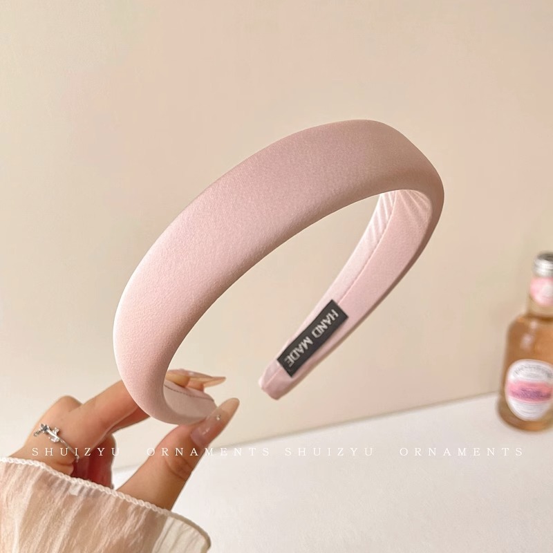 Rosado para mujeres 2025 nuevo cráneo alto borde ancho dulce paquete de cabello pequeño viento fragancia temperamento para el cabello al por mayor