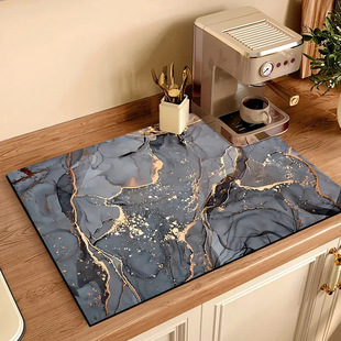 Light Luxury Kitchen Countertop Drain Mat Diatom Mud Absorbent Mat Desktop Tableware Drying Mat Coaster Bar Coffee Machine Mat