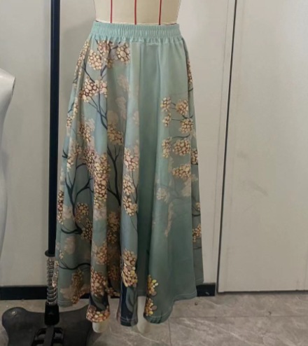 Foreign Trade Cross-border Foreign Trade Cross-border 2024 Women's Clothing Amazon Europe and America Summer New 3d Printed Skirt