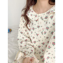 实拍2025秋冬睡裙女韩国碎花加厚夹棉保暖柔软睡裙女家居服可外穿