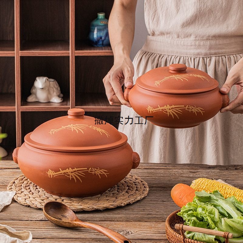 Yunnan Jianshuqi pot chicken vapor steaming cooker steamer steamer home casserole commercial night sweaty chicken pot non -purple pottery