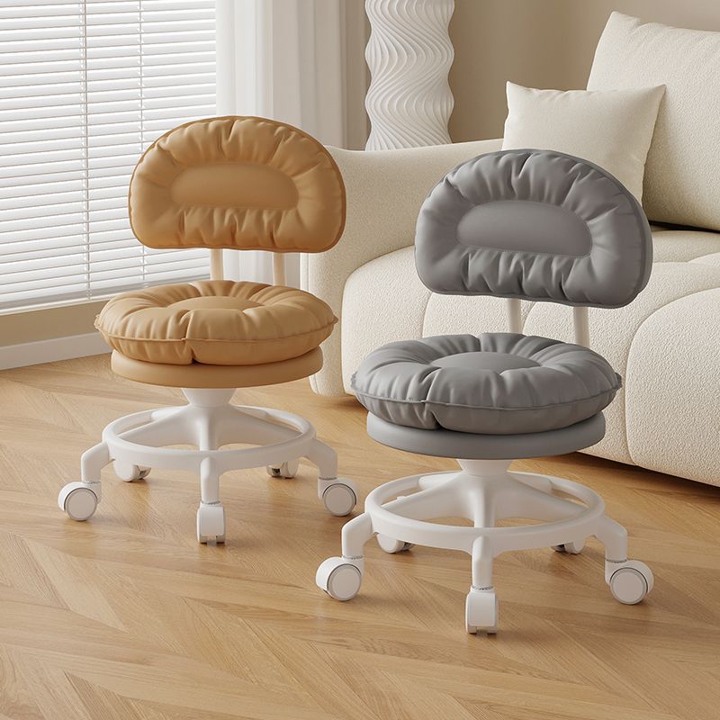 Rueda universal pequeño taburete polea respaldo taburete corto para niños pequeños taburete redondo zapatos de cambio de banco casero rotación silenciosa