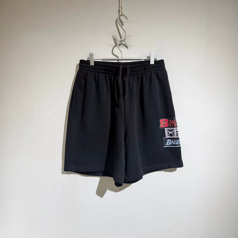 Paris Loose Shorts 2026Aw Summer New Washable Terry Patchwork Design Unisex Casual Sports Style