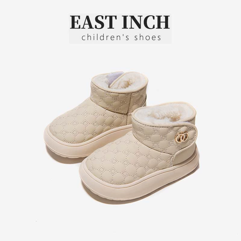 Новые модные зимние детские сапоги 2025 года, утепленные флисом, в корейском стиле, для малышей, толстые хлопковые сапоги, зимние сапоги для девочек